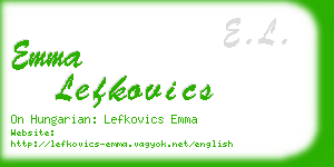 emma lefkovics business card